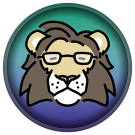 A simplified, emoji-style drawing of Zafu the lion.